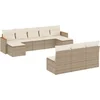 Image de vidaXL - 10-delige - Loungeset - met - kussens - poly - rattan - beige