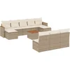 Image de vidaXL - 11-delige - Tuinset - met - kussens - poly - rattan - beige