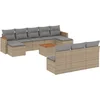 Image de vidaXL - 11-delige - Loungeset - met - kussens - poly - rattan - gemengd - beige