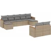 Image de vidaXL - 9-delige - Loungeset - met - kussens - poly - rattan - gemengd - beige