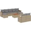 Image de vidaXL - 10-delige - Loungeset - met - kussens - poly - rattan - gemengd - beige