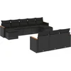 Image de vidaXL - 10-delige - Loungeset - met - kussens - poly - rattan - zwart