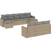 Image de vidaXL - 10-delige - Loungeset - met - kussens - poly - rattan - gemengd - beige