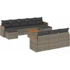 Image de vidaXL - 11-delige - Loungeset - met - kussens - poly - rattan - grijs