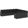 Image de vidaXL - 11-delige - Loungeset - met - kussens - poly - rattan - zwart
