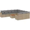 Image de vidaXL - 12-delige - Loungeset - met - kussens - poly - rattan - gemengd - beige