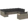 Image de vidaXL - 12-delige - Loungeset - met - kussens - poly - rattan - grijs