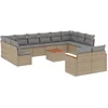 Image de vidaXL - 13-delige - Loungeset - met - kussens - poly - rattan - gemengd - beige