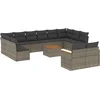 Image de vidaXL - 13-delige - Loungeset - met - kussens - poly - rattan - grijs