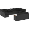 Image de vidaXL - 13-delige - Loungeset - met - kussens - poly - rattan - zwart