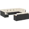 Image de vidaXL - 13-delige - Loungeset - met - kussens - poly - rattan - zwart