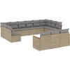 Image de vidaXL - 13-delige - Loungeset - met - kussens - poly - rattan - gemengd - beige