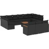 Image de vidaXL - 14-delige - Loungeset - met - kussens - poly - rattan - zwart