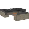 Image de vidaXL - 14-delige - Loungeset - met - kussens - poly - rattan - grijs