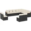 Image de vidaXL - 12-delige - Loungeset - met - kussens - poly - rattan - zwart