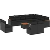 Image de vidaXL - 13-delige - Loungeset - met - kussens - poly - rattan - zwart