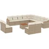 Image de vidaXL - 14-delige - Loungeset - met - kussens - poly - rattan - beige