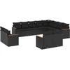 Image de vidaXL - 12-delige - Loungeset - met - kussens - poly - rattan - zwart