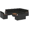 Image de vidaXL - 13-delige - Loungeset - met - kussens - poly - rattan - zwart
