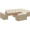 Image de vidaXL - 13-delige - Loungeset - met - kussens - poly - rattan - beige