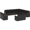 Image de vidaXL - 13-delige - Loungeset - met - kussens - poly - rattan - zwart