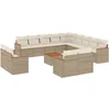 Image de vidaXL - 14-delige - Loungeset - met - kussens - poly - rattan - beige