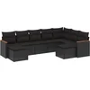 Image de vidaXL - 9-delige - Loungeset - met - kussens - poly - rattan - zwart