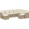 Image de vidaXL - 9-delige - Loungeset - met - kussens - poly - rattan - beige