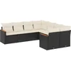 Image de vidaXL - 8-delige - Loungeset - met - kussens - poly - rattan - zwart