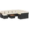 Image de vidaXL - 11-delige - Loungeset - met - kussens - poly - rattan - zwart