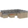 Image de vidaXL - 11-delige - Loungeset - met - kussens - poly - rattan - gemengd - beige