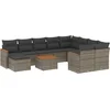 Image de vidaXL - 11-delige - Loungeset - met - kussens - poly - rattan - grijs