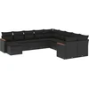 Image de vidaXL - 11-delige - Loungeset - met - kussens - poly - rattan - zwart