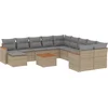 Image de vidaXL - 12-delige - Loungeset - met - kussens - poly - rattan - gemengd - beige
