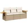 Image de vidaXL - 3-delige - Loungeset - met - kussens - poly - rattan - beige