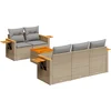Image de vidaXL - 6-delige - Loungeset - met - kussens - poly - rattan - beige