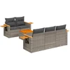 Image de vidaXL - 6-delige - Loungeset - met - kussens - poly - rattan - grijs