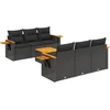 Image de vidaXL - 7-delige - Loungeset - met - kussens - poly - rattan - zwart