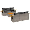 Image de vidaXL - 7-delige - Loungeset - met - kussens - poly - rattan - grijs