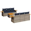 Image de vidaXL - 7-delige - Loungeset - met - kussens - poly - rattan - grijs