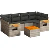 Image de vidaXL - 7-delige - Loungeset - met - kussens - poly - rattan - grijs