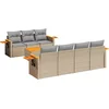 Image de vidaXL - 8-delige - Loungeset - met - kussens - poly - rattan - beige