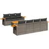 Image de vidaXL - 8-delige - Loungeset - met - kussens - poly - rattan - grijs