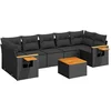 Image de vidaXL - 8-delige - Loungeset - met - kussens - poly - rattan - zwart