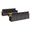 Image de vidaXL - 9-delige - Loungeset - met - kussens - poly - rattan - zwart