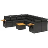 Image de vidaXL - 9-delige - Loungeset - met - kussens - poly - rattan - zwart