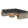 Image de vidaXL - 9-delige - Loungeset - met - kussens - poly - rattan - grijs