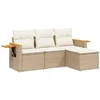 Image de vidaXL - 4-delige - Loungeset - met - kussens - poly - rattan - beige