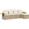Image de vidaXL - 5-delige - Loungeset - met - kussens - poly - rattan - beige