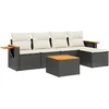 Image de vidaXL - 6-delige - Loungeset - met - kussens - poly - rattan - zwart